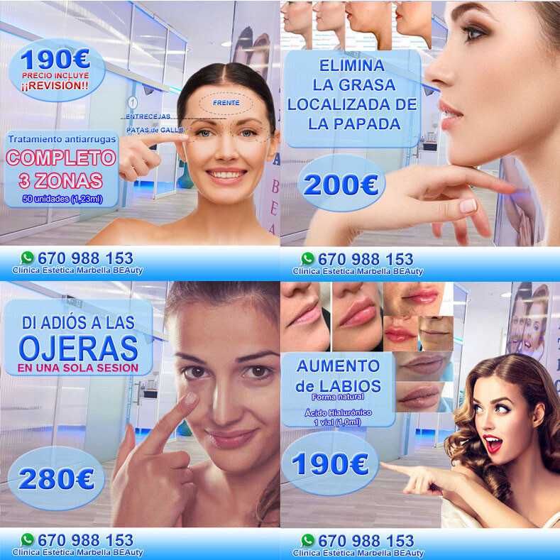 Clinica Estética Marbella, rejuvenecimiento facial sin cirugía reducción arrugas Marbella, relleno arrugas Marbella  belleza Marbella. Corrección las arrugas Marbella, eliminacion arrugas Marbella arrugas borrar Marbella. Tratamiento de arrugas Marbella, Marbella - corrección las arrugas. Liposucción sin cirugía Marbella, blefaroplastia Marbella. Aumento labios Marbella, relleno facial Marbell Eliminación ojeras Marbella. Tratamiento celulitis marbella, rejuvenecimiento facial Marbella. Estrías Marbella, rejuvenecimiento Marbella. 18 DESCUBRE NUESTRAS OFERTAS Y PROMOCIONES